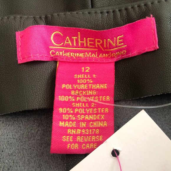 Catherine Malandrino Brown Faux Leather and Suede Skirt 12 - Picture 6 of 9